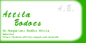 attila bodocs business card
